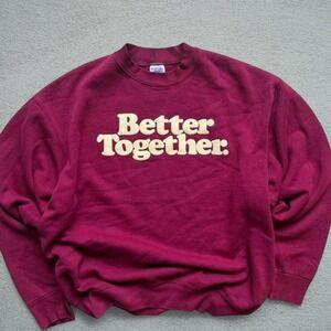 Vintage 90s BVD Better Together Burgundy Crewneck Sweatshirt Mens XL